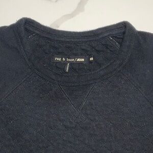 rag & bone  / JEAN Black Quilted Knit Crew Neck Sweatshirt - XS